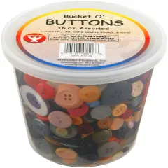 Hygloss Bucket O' Buttons 16 Oz.-Assorted Colors & Sizes