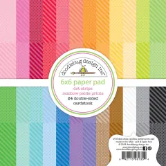 Doodlebug Petite Prints Double-Sided Paper Pad 6"X6" 24/Pkg-Dot-Stripe Rainbow, 24 Designs/1 Each