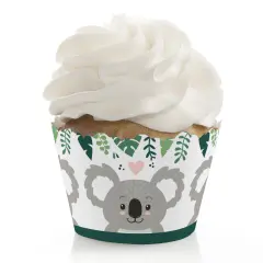 Big Dot of Happiness Koala Cutie - Bear Birthday Party and Baby Shower Decorations - Party Cupcake Wrappers - Set of 12