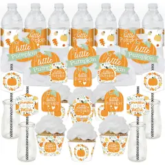 Big Dot of Happiness Little Pumpkin - Fall Birthday Party or Baby Shower Favors and Cupcake Kit - Fabulous Favor Party Pack - 100 Pieces