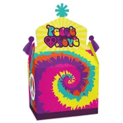 Big Dot of Happiness 60's Hippie - Treat Box Party Favors - 1960s Groovy Party Goodie Gable Boxes - Set of 12