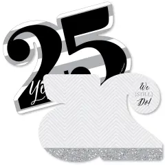Big Dot of Happiness We Still Do - 25th Wedding Anniversary - Shaped Thank You Cards - Anniversary Party Thank You Cards with Envelopes - Set of 12