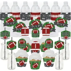 Big Dot of Happiness End Zone - Football - Baby Shower or Birthday Party Favors and Cupcake Kit - Fabulous Favor Party Pack - 100 Pieces