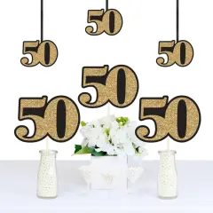 Big Dot of Happiness Adult 50th Birthday - Gold - Decorations DIY Party Essentials - Set of 20