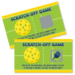 Big Dot of Happiness Let&rsquo;s Rally - Pickleball - Birthday or Retirement Party Game Scratch Off Cards - 22 Count