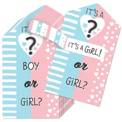 Big Dot of Happiness Girl Baby Gender Reveal - Party Game Pickle Cards - Team Boy or Girl Pull Tabs - Set of 12