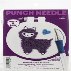 Design Works Punch Needle Kit 3.5" Round-Llama