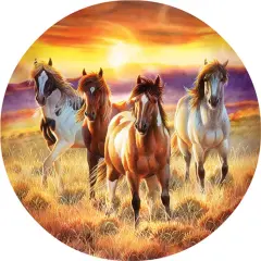 Sunsout Running in the sun 500 pc Round Jigsaw Puzzle 70997