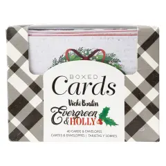 American Crafts A2 Cards W/Envelopes (4.375"X5.75") 40/Box-Vicki Boutin Evergreen & Holly