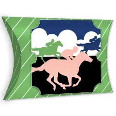Big Dot of Happiness Kentucky Horse Derby - Favor Gift Boxes - Horse Race Party Large Pillow Boxes - Set of 12