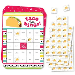 Big Dot of Happiness Taco 'Bout Fun - Bingo Cards and Markers - Fiesta Bingo Game - Set of 18