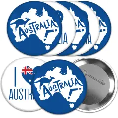 Big Dot of Happiness Australia Day - 3 inch G&rsquo;Day Mate Aussie Party Badge - Pinback Buttons - Set of 8