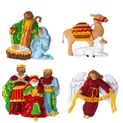 Bucilla Felt Ornaments Applique Kit Set Of 4-Silent Night
