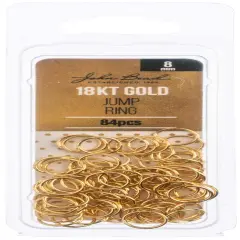 John Bead Jump Ring 8x.7mm 21ga 84/Pkg-18kt Gold Plated