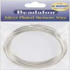 Beadalon Memory Wire Large Bracelet .62mm .5oz-Silver Plated - 30 Coils