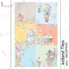 Dress My Craft Transfer Me Sheet A4-Kidland Tiles