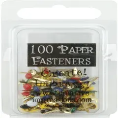 Creative Impressions Mini Metal Paper Fasteners 3mm 100/Pkg-Round - Primary