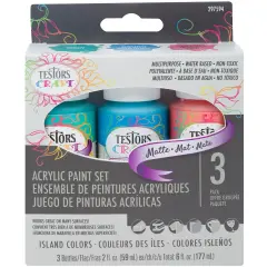Testors Craft Acrylic Paint Set 3/Pkg-Island Colors Matte