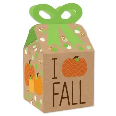 Big Dot of Happiness Pumpkin Patch - Square Favor Gift Boxes - Fall, Halloween or Thanksgiving Party Bow Boxes - Set of 12