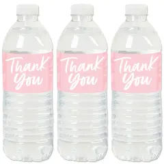 Big Dot of Happiness Pink Elegantly Simple - Guest Party Favors Water Bottle Sticker Labels - Set of 20