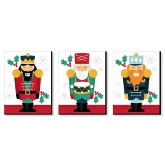Big Dot of Happiness Christmas Nutcracker - Holiday Wall Art Room Decor - 7.5 x 10 inches - Set of 3 Prints