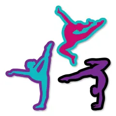 Big Dot of Happiness Tumble, Flip & Twirl - Gymnastics - DIY Shaped Birthday Party or Gymnast Party Cut-Outs - 24 Count