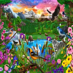 Sunsout Gathering at Yellowstone 300 pc Jigsaw Puzzle 62443