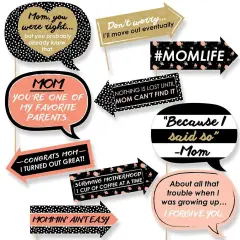 Big Dot of Happiness Funny Best Mom Ever - Mother's Day Photo Booth Props Kit - 10 Piece