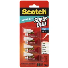 Scotch Single-Use Super Glue Fine Tip 4/Pkg-.017oz