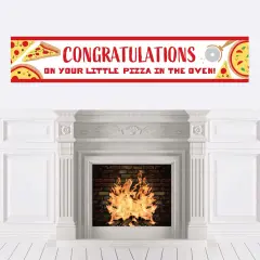 Big Dot of Happiness Pizza Party Time - Baby Shower Decorations Party Banner