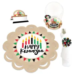 Big Dot of Happiness Happy Kwanzaa Heritage Holiday Party Paper Charger and Table Decorations - Chargerific Kit - Place Setting for 8