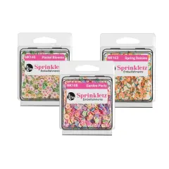 Buttons Galore and More Sprinkletz - Tiny Polymer Clay Embellishments - Flowers Bundle 36 grams