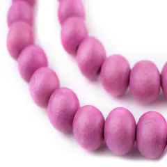 The Bead Chest Natural 12mm Wooden Beads in Magenta for Jewelry Making &ndash; Round Loose Wood Spacer Beads I Approximately 35 Beads