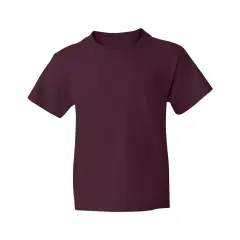 JERZEES&reg; Dri Power Youth 50/50 Poly Cotton Crewneck Short Sleeve T-Shirt Maroon