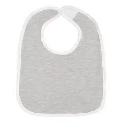 Rabbit Skins&reg; Infant Contrast Trim Premium Jersey Bib - 1004 Heather/ white