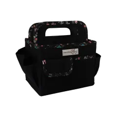 Collapsible Desktop Craft Caddy, Black & Floral