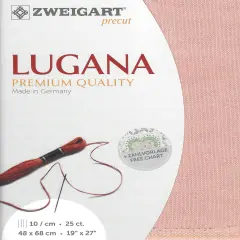 Precut Zweigart Lugana 25 count Ash Rose