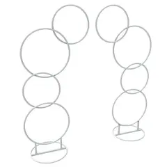 Large Size White Metal Circle Balloon Arch Flower Display Frame