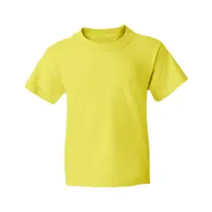 JERZEES&reg; Dri Power Youth 50/50 Poly Cotton Crewneck Short Sleeve T-Shirt Neon yellow