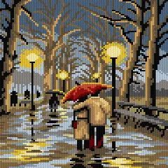 Gobelin canvas for halfstitch without yarn after Gerda Wagener - A Riding Tour in the Snow 3357H