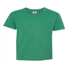12 Pack: Fruit of the Loom&reg; Youth Short Sleeve Crew Neck T-Shirt Retro heather green