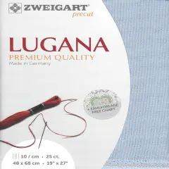 Precut Zweigart Lugana 25 count Light Blue