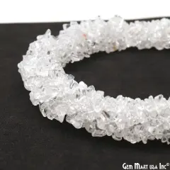 Crystal Chip Beads, 34 Inch, Natural Chip Strands, Drilled Strung Nugget Beads, 3-7mm, Polished, GemMartUSA (CHCY-70001)