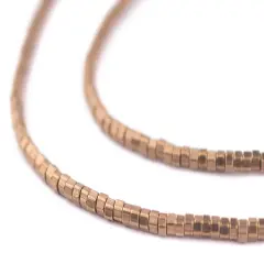 TheBeadChest Antique Brass Prism Heishi Beads (3mm)