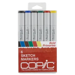 Copic Sketch Marker Set - Bold Primaries, Set of 6