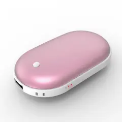 Rechargeable Hand Warmers Hot Hands 5200mAh Heated Electric Heater Power Bank Pink