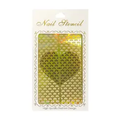 Wrapables Gold Nail Art Guide Large Nail Stencil Sheet - Fan