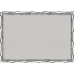 Scratched Wave Chrome Framed Corkboard, Grey Cork