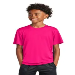 Sport-Tek&reg; Youth Crewneck Short Sleeve PosiCharge Competitor Tee Pink raspberry