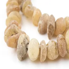 The Bead Chest River Amber African Trade Beads Rustic 19mm West Africa Yellow Unusual Resin Large Hole 30 Inch Strand Handmade